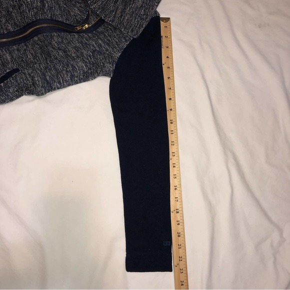 Tommy Hilfiger Athluxe Mixed Fabric Blue Tweed Gold Jacket Extra Small - Picture 5 of 13